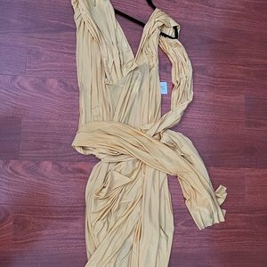 NWT yellow satin dress
